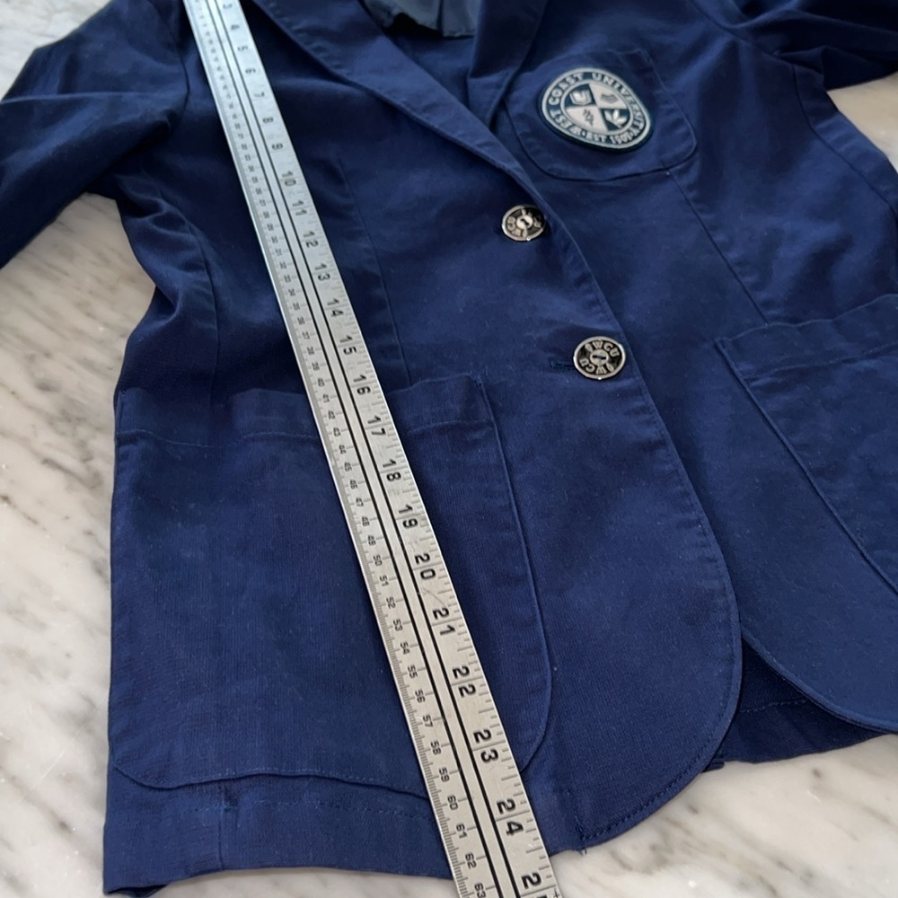 NAVY BLUE Prep School WEST COAST UNIVERSITY Blazer Jacket, Size XS - Picture 8 of 9